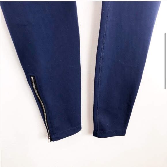 Spiritual Gangster Ankle Zip Navy Blue Leggings - Picture 2 of 4